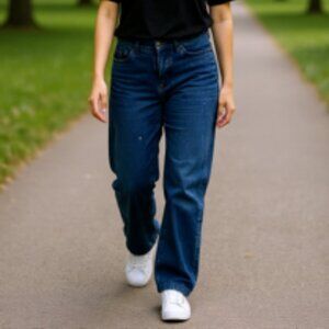 Lee Slender Secret jeans Women’s 16 short black embossed pockets boot cut